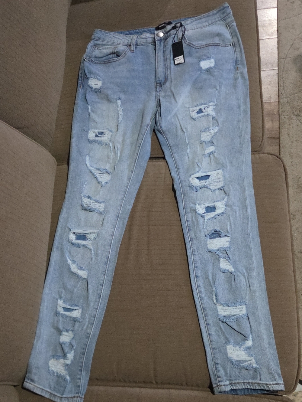 NOVAM N Through It Ripped Skinny Jeans Distressed Skinny Jeans in Blue NWT